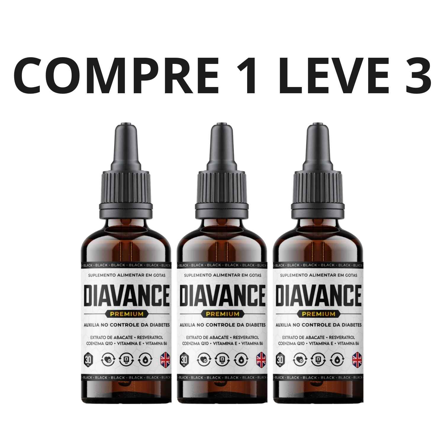 Diavance Premium 30ml - Saúde e Controle de Diabetes + Frete Grátis